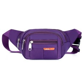 Casual Multi-functional Waist Bag; Adjustable Durable Large Capacity Messenger Bag For Outdoor Sports Running Walking (Color: Purple)