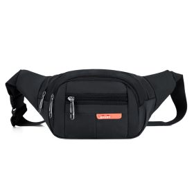 Casual Multi-functional Waist Bag; Adjustable Durable Large Capacity Messenger Bag For Outdoor Sports Running Walking (Color: Black)