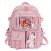 Women's Travel Backpack Women's Multi-Pocket Waterproof College School Bag Transparent Bag Large Capacity Laptop Backpack Reinforcement